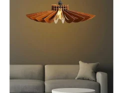 OZAIA Hanglamp-Hanglamp Van Mdf - D. 68 Cm X H. 50 Cm - Walnootkleur - Farita