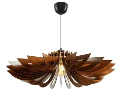 OZAIA Hanglamp-Hanglamp Van Mdf - D. 68 Cm X H. 50 Cm - Walnootkleur - Farita