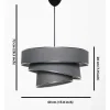 OZAIA Hanglamp-Hanglamp Van Stof En Metaal Met Aanpasbare Hoogte - D40 X H30-70 Cm - Antraciet En Zilverkleurig - Tairon
