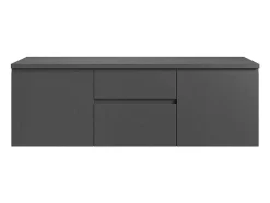 Vente-unique Wastafelmeubel-Hangmeubel Onder Wastafel - Grijs - 150 Cm - Jimena Ii
