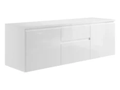Vente-unique Wastafelmeubel-Hangmeubel Onder Wastafel - Wit - 150 Cm - Jimena Ii