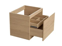 Vente-unique Badkamermeubel Met Enkele Wastafel-Hangmeubel Voor Badkamer Met Wastafel Om Erop Te Plaatsen - Eikenfineer - 60 Cm - Mesliva