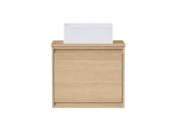 Vente-unique Badkamermeubel Met Enkele Wastafel-Hangmeubel Voor Badkamer Met Wastafel Om Erop Te Plaatsen - Eikenfineer - 60 Cm - Mesliva