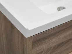 Vente-unique Dubbele Wastafel-Hangmeubel Voor Badkamer Met Inbouwwastafel - Licht Naturel - 120 Cm - Quadra
