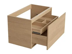 Vente-unique Badkamermeubel Met Enkele Wastafel-Hangmeubel Voor Badkamer Met Wastafel Om Erop Te Plaatsen - Eikenfineer - 80 Cm - Mesliva
