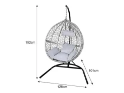 Monstershop Hangstoel-Hangstoel Egg Chair - Grijs - Max: 150 Kg