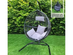 Monstershop Hangstoel-Hangstoel Egg Chair - Zwart - Max: 150 Kg