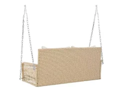 ModernLuxe Hangstoel-Hangstoel In Geweven Hars - Tuinschommel - 2 Plaatsen - Met Kussens - Beige