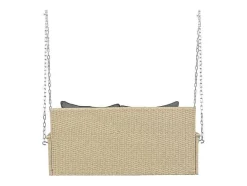 ModernLuxe Hangstoel-Hangstoel In Geweven Hars - Tuinschommel - 2 Plaatsen - Met Kussens - Beige & Grijs