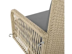 ModernLuxe Hangstoel-Hangstoel In Geweven Hars - Tuinschommel - 2 Plaatsen - Met Kussens - Beige & Grijs