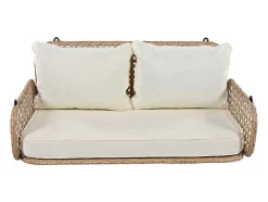 Vente-unique Hangstoel-Hangstoel Van 240 Cm In Pe Rotan - 2 Plaatsen - Inclusief Kussens - Beige
