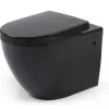 Vente-unique Hangend Toilet-Hangtoilet Kenji - Zwart
