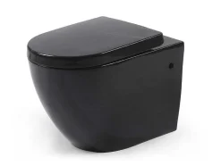 Vente-unique Hangend Toilet-Hangtoilet Kenji - Zwart