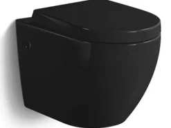 Vente-unique Hangend Toilet-Hangtoilet Kenji - Zwart