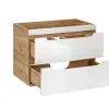 Vente-unique Wastafelmeubel-Hangwastafel Naturel En Wit - 80 Cm - Aruba