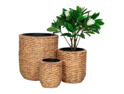 Vente-unique Decoratieobject Voor Binnen-Hanoi Planten Schuilplaatsen Set Van 3 Stuks. Buitenshuis Naturel.