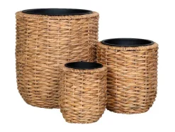 Vente-unique Decoratieobject Voor Binnen-Hanoi Planten Schuilplaatsen Set Van 3 Stuks. Buitenshuis Naturel.