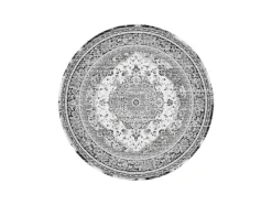 House Nordic Tapijt Rond-Havana Vloerkleed O200 Cm Zwart,Wit.