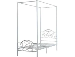 Vente-unique Kinderbed-Hemelbed Leyna 90 X 190 Cm - Metaal - Wit