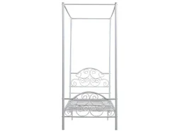 Vente-unique Kinderbed-Hemelbed Leyna 90 X 190 Cm - Metaal - Wit