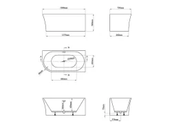 Shower & Design Hoekbad-Hoekbad - 201 L - 150 X 75 X 59 Cm - Wit - Acryl - Hoek Rechts - Ponticola