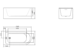 Shower & Design Hoekbad-Hoekbad - 201 Liter - 150 X 75 X 58 Cm - Wit - Linkse Hoek - Anika