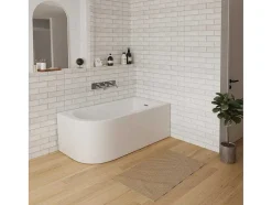 Shower & Design Hoekbad-Hoekbad - 201 Liter - 150 X 75 X 58 Cm - Wit - Rechtse Hoek - Anika