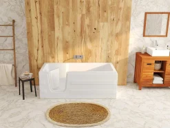 Shower & Design Hoekbad-Hoekbad Met Deurtje Servee - 235L - 170 X 76 X 62 Cm - Hoek Links