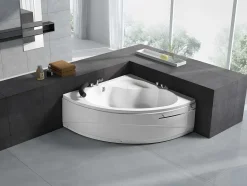 Shower & Design Hoekbad-Hoekbad Met Kraan Navona - 263 L - 135 X 135 X H54 Cm
