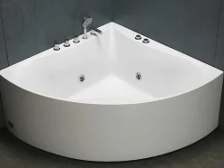 Shower & Design Massagebad-Hoekbadkuip Agyness - 263L - 135 X 135 X H57 Cm