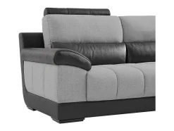 LINEA SOFA Aanbiedingen: Zitbank & Fauteuil-Hoekbank In Zwart En Grijze Stof En Leer - Hoek Rechts - Aragon