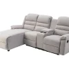 Vente-unique Relaxbanken Met Manuele Relaxfunctie-Hoekbank Links Van Beige Stof Macedonia