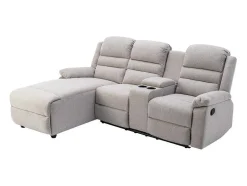 Vente-unique Relaxbanken Met Manuele Relaxfunctie-Hoekbank Links Van Beige Stof Macedonia