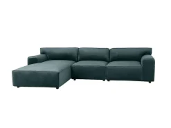 Vente-unique Hoekbank-Hoekbank Met Hoek Links Van Blauw Velours Otrano