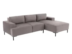 Vente-unique Fluweel / Suede-Hoekbank Met Hoek Rechts Van Grijs Velours Madalieni