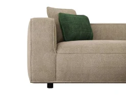 Vente-unique Fluweel / Suede-Hoekbank Met Hoek Rechts Van Beige Velours Met Textuur Talmine