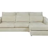Vente-unique Speciale Modellen Zitbanken & Fauteuils-Hoekbank Mondovi Van Ribfluweel - Beige - Hoek Rechts