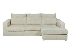 Vente-unique Speciale Modellen Zitbanken & Fauteuils-Hoekbank Mondovi Van Ribfluweel - Beige - Hoek Rechts