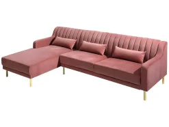 Vente-unique Fluweel / Suede-Hoekbank Van Fluweel Meyreuil - Oudroze - Hoek Links
