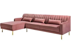 Vente-unique Fluweel / Suede-Hoekbank Van Fluweel Meyreuil - Oudroze - Hoek Links