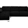 LINEA SOFA Leren Zitbank-Hoekbank Van Hoogwaardig Leer Excelsior Ii - Zwart - Hoek Links
