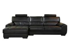 LINEA SOFA Hoekbank-Hoekbank Van Leer Metropolitan Ii - Zwart - Hoek Links