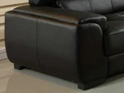 LINEA SOFA Leren Zitbank-Hoekbank Van Leer Metropolitan Ii - Zwart - Hoek Rechts