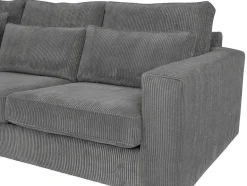 Vente-unique Charmant-Hoekbank Van Ribfluweel Mondovi - Grijs - Hoek Links