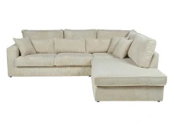 Vente-unique Charmant-Hoekbank Van Ribfluweel Mondovi - Beige - Hoek Rechts