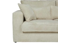 Vente-unique Charmant-Hoekbank Van Ribfluweel Mondovi - Beige - Hoek Rechts