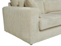 Vente-unique Charmant-Hoekbank Van Ribfluweel Mondovi - Beige - Hoek Rechts