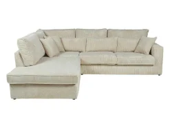 Vente-unique Charmant-Hoekbank Van Ribfluweel Mondovi - Beige - Hoek Links