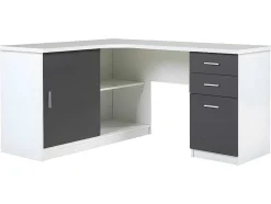 Vente-unique Bureaumeubel-Hoekbureau Norwy - 2 Deuren & 2 Laden - Mdf Blad Met Granieteffect