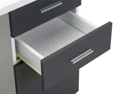Vente-unique Bureaumeubel-Hoekbureau Norwy - 2 Deuren & 2 Laden - Mdf Blad Met Granieteffect